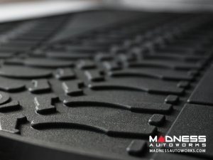 FIAT 500X Floor Mats - All Weather - Rubber - Premium - Front + Rear Set - Black 